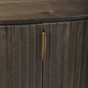 Terra Fluted Dark Brown 2-Door Accent Cabinet