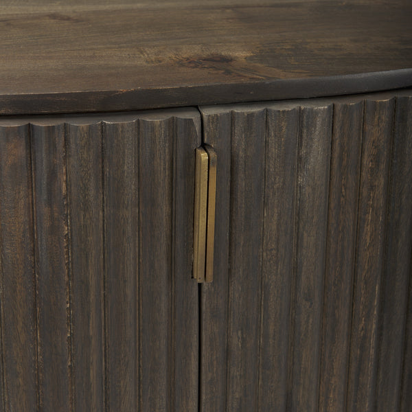 Terra Fluted Dark Brown 2-Door Accent Cabinet