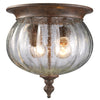 Belmont Outdoor Flush Mount Light in Weathered Bronze Finish