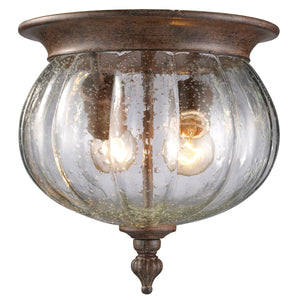 Belmont Outdoor Flush Mount Light in Weathered Bronze Finish