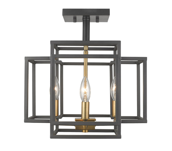 Titania 4 Light Semi Flush Mount in Bronze + Olde Brass Finish