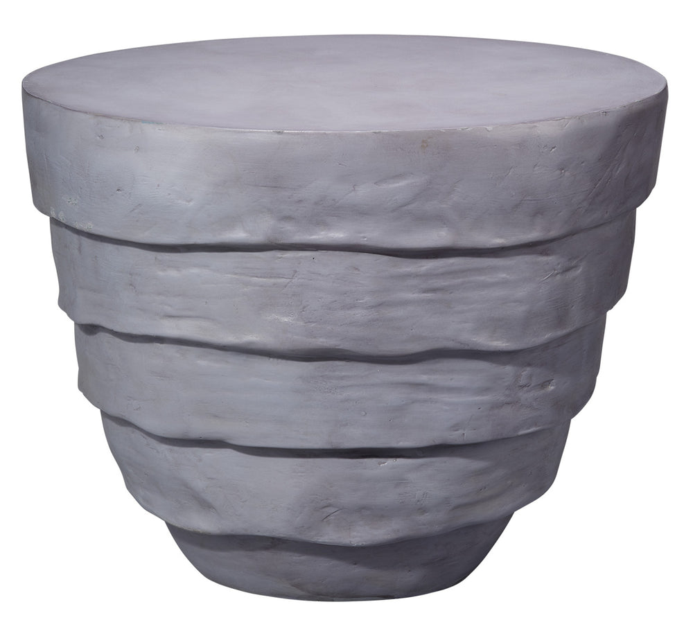 Concentric Fiber Glass Indoor/Outdoor Side Table, Steel Grey