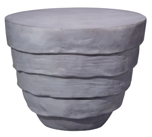 Concentric Fiber Glass Indoor/Outdoor Side Table, Steel Grey