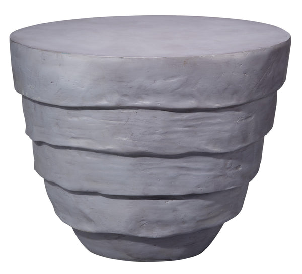 Concentric Fiber Glass Indoor/Outdoor Side Table, Steel Grey