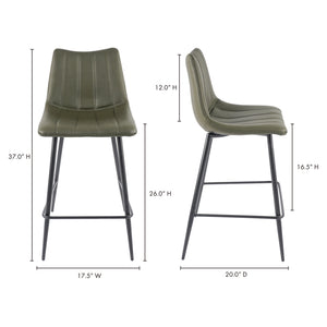 Moe's Alibi Counter Stool - Dark Green, Set of 2