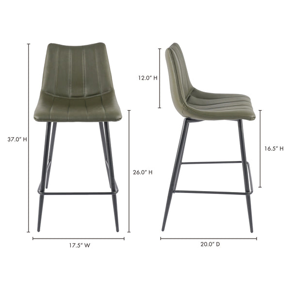 Moe's Alibi Counter Stool - Dark Green, Set of 2