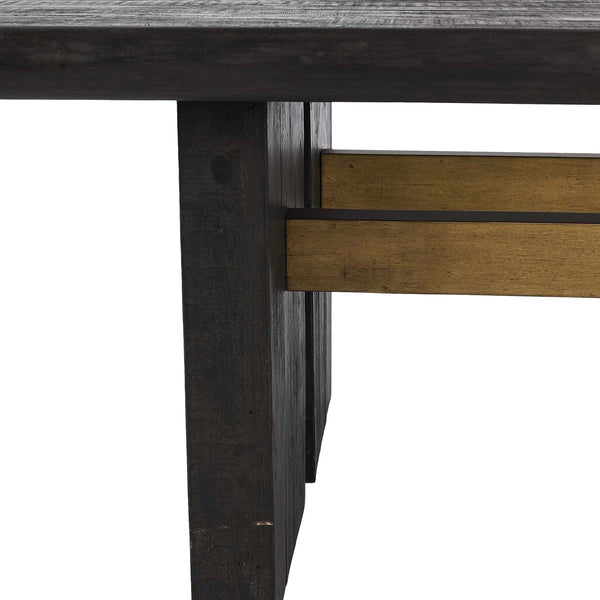 Larson Solid Wood Rectangle Dining Table in Carbon Black