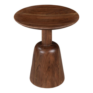 Nels End Table in Solid Acacia Wood, Dark Brown