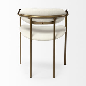 Parker I Cream Fabric Seat Gold Metal Frame Dining Chair