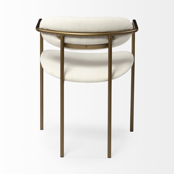Parker I Cream Fabric Seat Gold Metal Frame Dining Chair