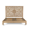 Taj Mango Wood Queen Bed in Natural Whitewash Finish