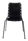 Chair Black Finish Leather On Black