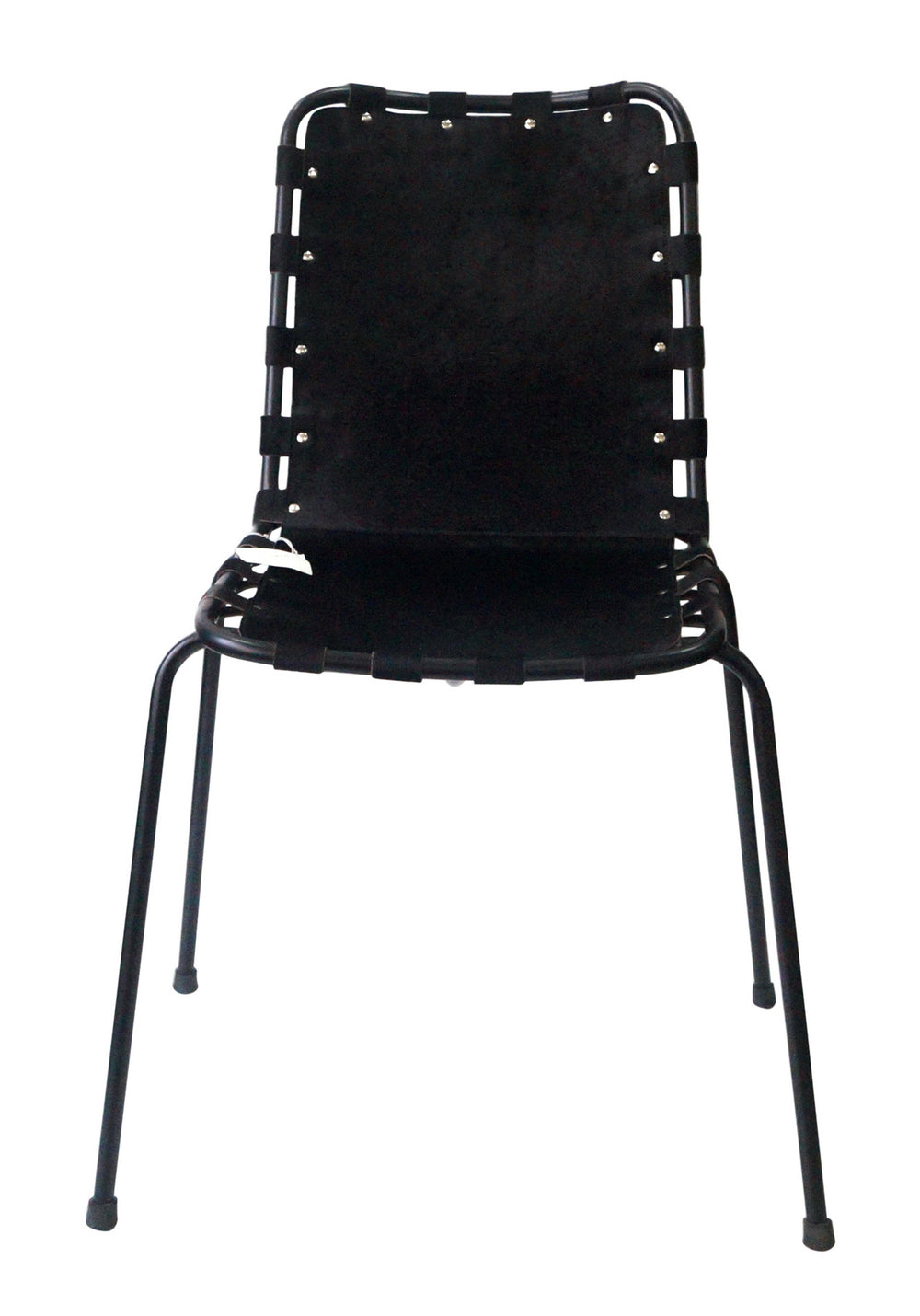 Chair Black Finish Leather On Black