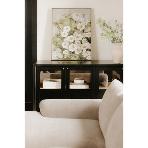 Moe's Hannah Black Sideboard with Glass Panels