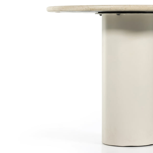 Belle Round Dining Table In Cream Marble