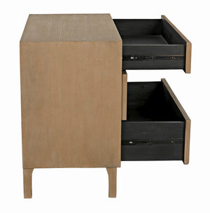 Daryl Mahogany Dresser with Brass Pulls in Weathered Finish