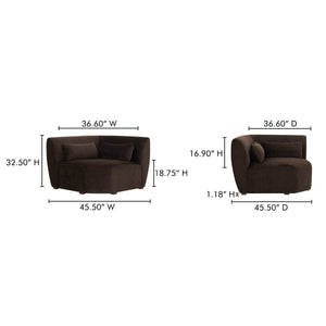 Amelia Corner Chair Espresso with Lumbar Cushion