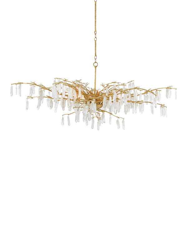 Forest Dawn Chandelier In Washed Lucerne Gold & Natural