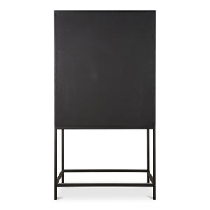 Mako Bar Cabinet with Brass Accents