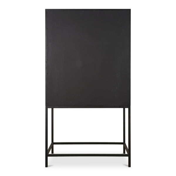 Mako Bar Cabinet with Brass Accents
