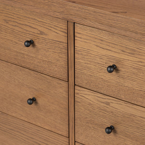 Roark 6 Drawer Dresser In Amber Oak Veneer