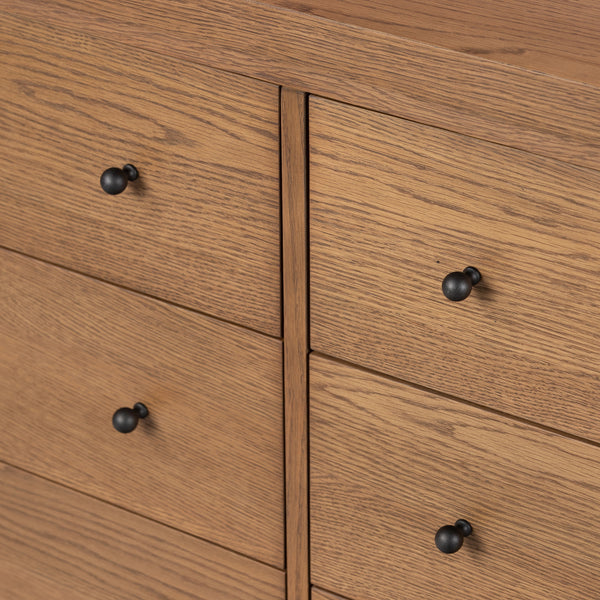 Roark 6 Drawer Dresser In Amber Oak Veneer