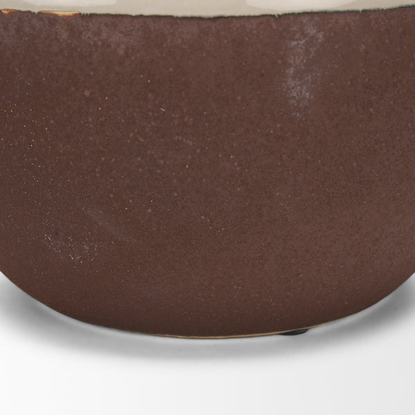 Tryna Small Beige w/ Matte Brown Ceramic Vase