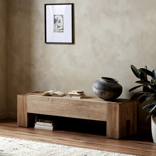 Abaso Accent Bench in Rustic Wormwood Oak