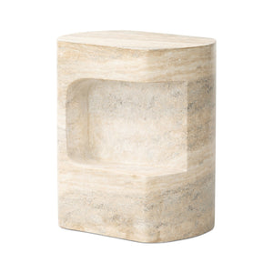 Clementine End Table In Textured Sandy Grey