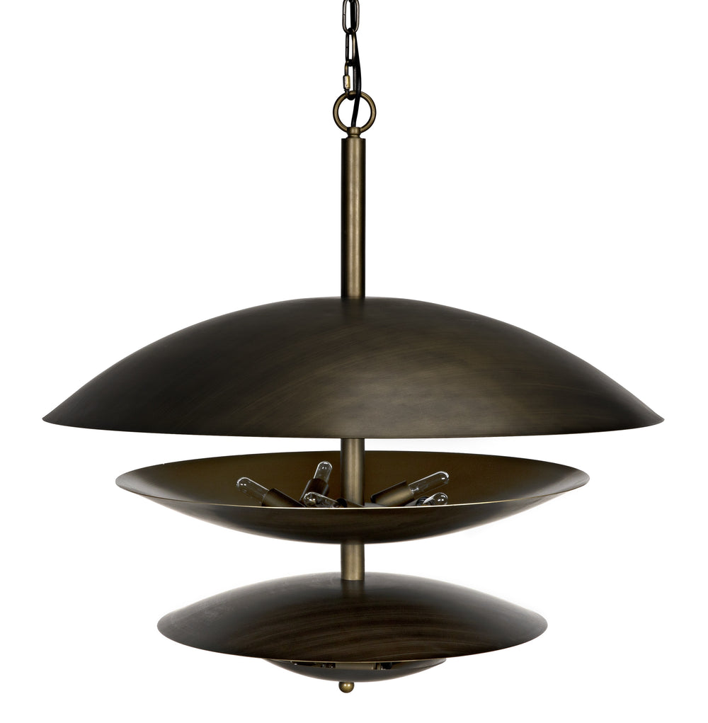 Nora Chandelier, Metal with Aged Brass Finish
