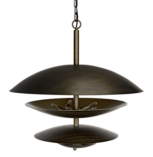 Nora Chandelier, Metal with Aged Brass Finish