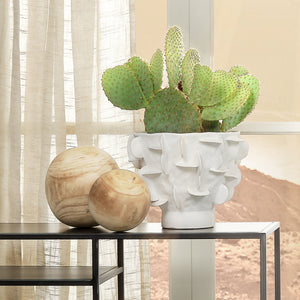  Helios Ceramic Decorative Vase, White