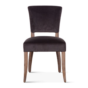 Mindy Side Chair in Asphalt Velvet with Napolean Leg