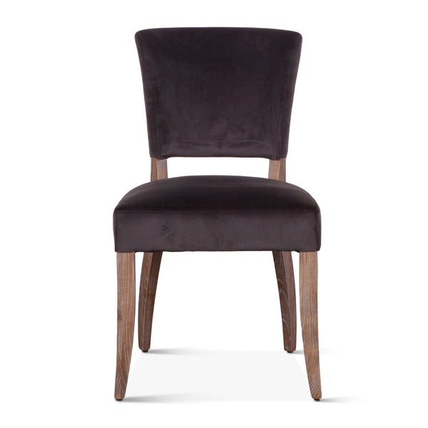 Mindy Side Chair in Asphalt Velvet with Napolean Leg