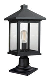 Portland 1 Light Outdoor Pier Mount Light in Black Finish