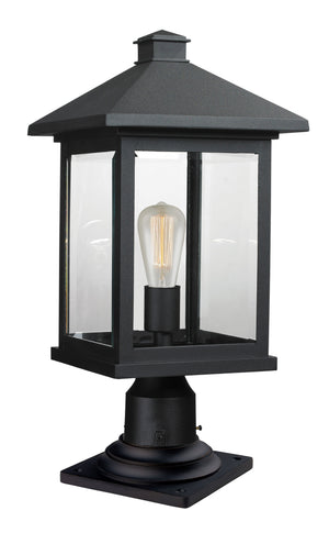 Portland 1 Light Outdoor Pier Mount Light in Black Finish