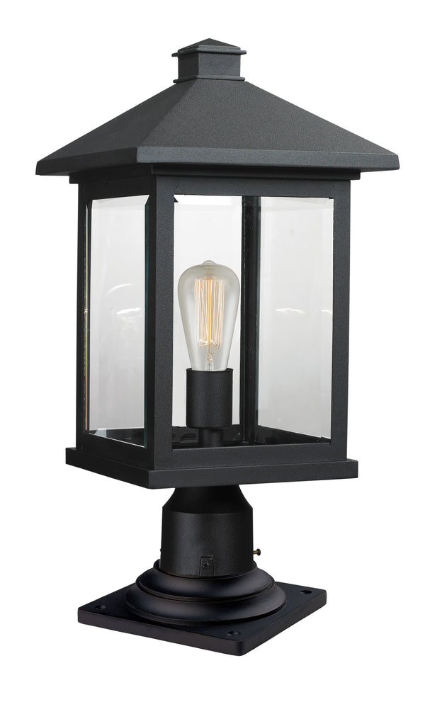 Portland 1 Light Outdoor Pier Mount Light in Black Finish