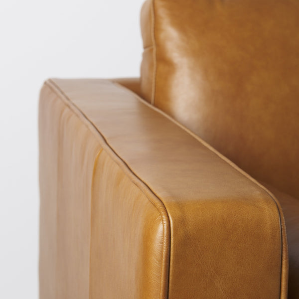 Svend 88.0L x 38.0W x 34.0H Tan Leather Sofa
