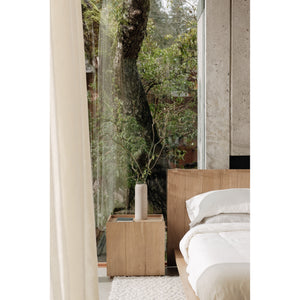 Plank Nightstand in Natural Oak with Storage Cabinet
