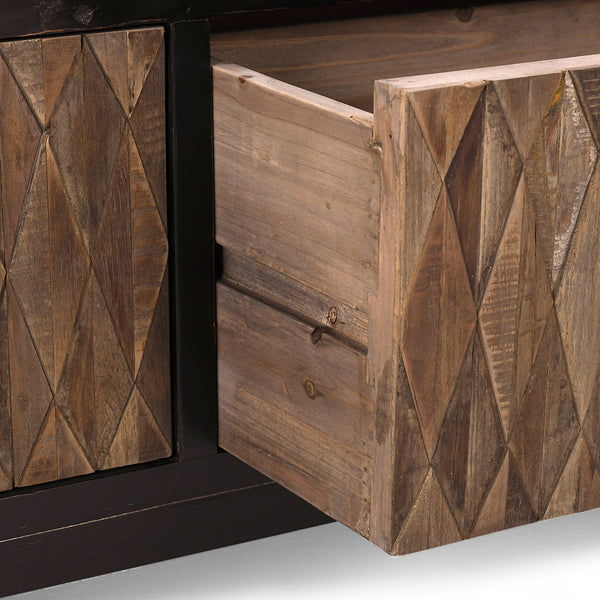 Anton Solid Wood Coffee Table with 4 Drawers - Oak