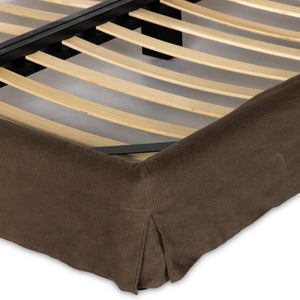 Aidan Slipcover King Bed - Brussels Coffee