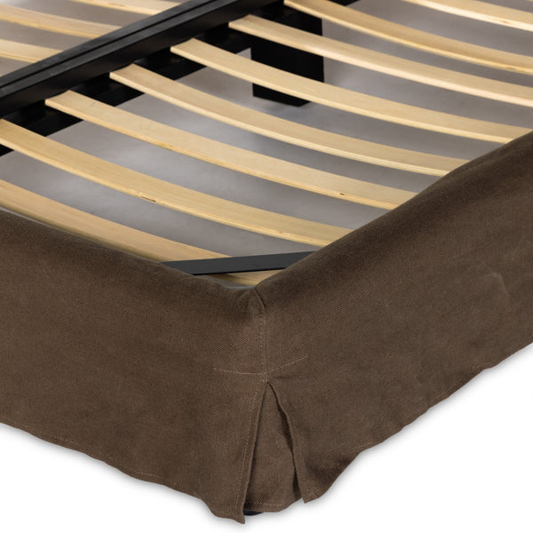 Aidan Slipcover King Bed - Brussels Coffee