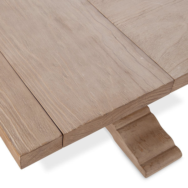 Alexander Solid Wood Extending Dining Table - Distressed Brown