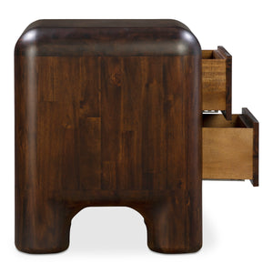 Moe's Rowan Nightstand Dark Brown Acacia