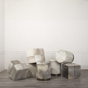 Zahavi I 23"H grey-toned hair-on-hide ottoman