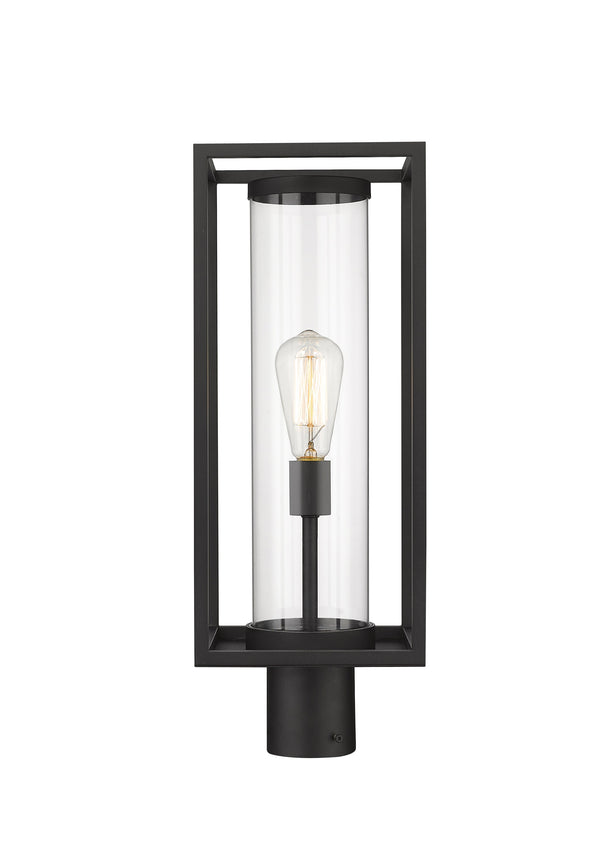 Dunbroch 1 Light Outdoor Post Mount Fixture in Black Finish