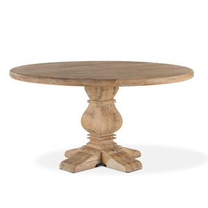 San Rafael 60-Inch Round Mango Wood Dining Table in Antique Oak Finish