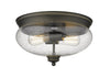 Amon 2 Light Flush Mount in Olde Bronze Finish