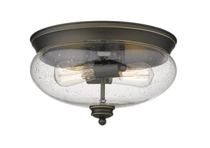Amon 2 Light Flush Mount in Olde Bronze Finish