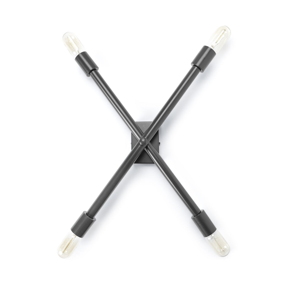 Xendi 4x25 Black Toned Metal Sputnik Wall Sconce